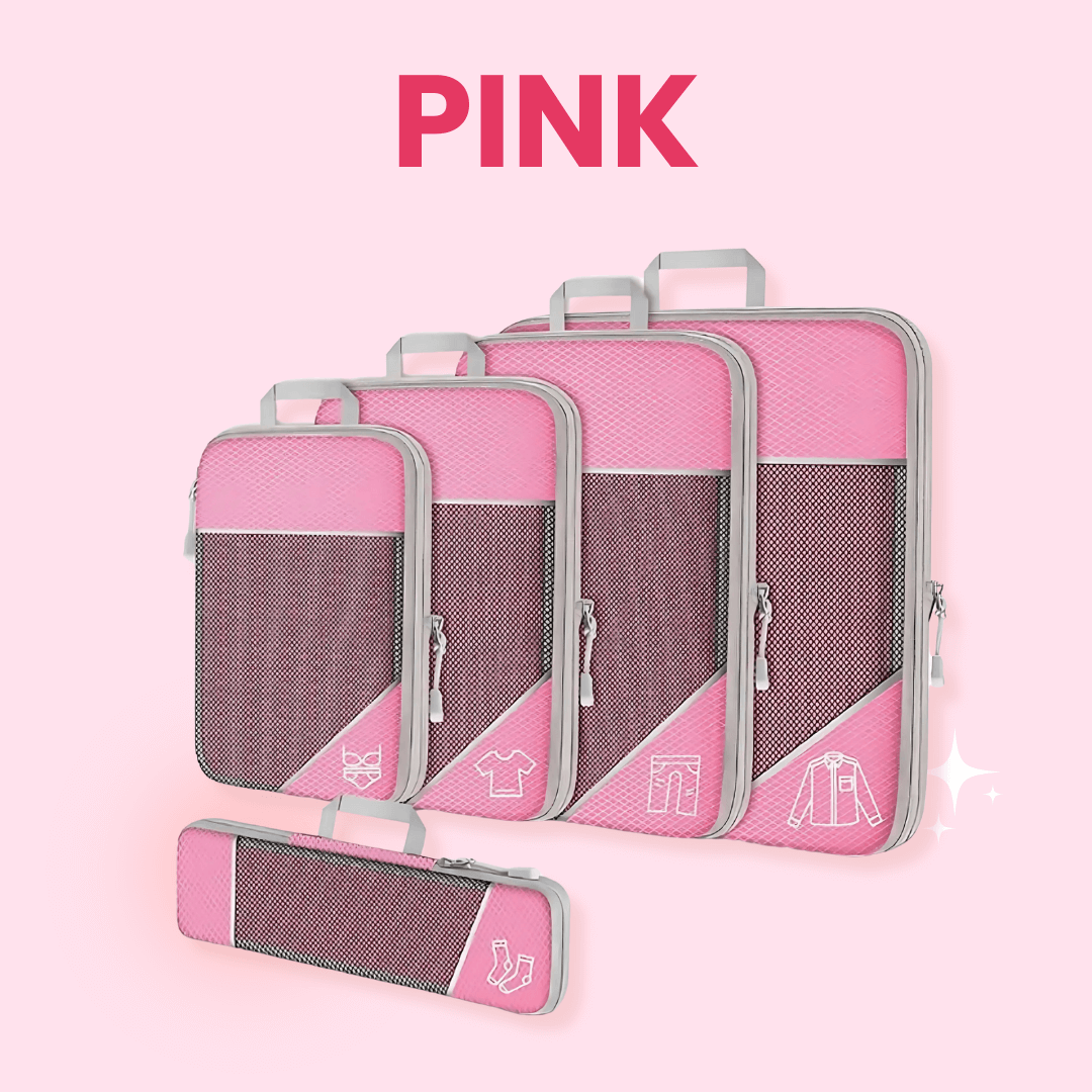 BondCrafts Pink Compression Packing Cubes