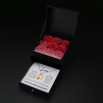 Personalized Love Letter Necklace & Forever Rose Luxury Box