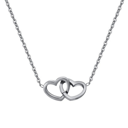 Interlocking Hearts Necklace with White Forever Rose Box