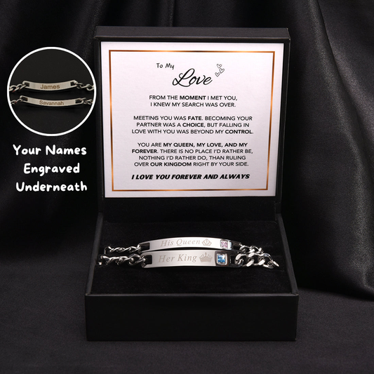 Couples King and Queen Bracelet Set