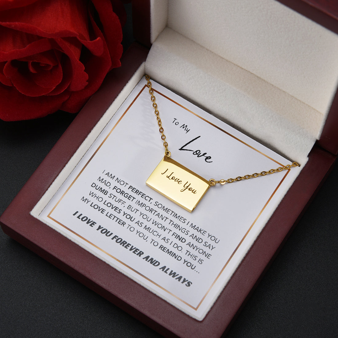 Photo Love Letter Necklace with Luxury LED Box