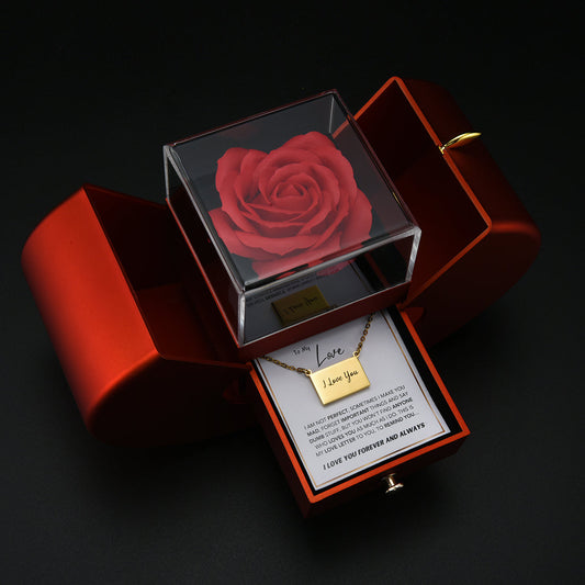 Photo Love Letter Necklace with Forever Rose Box