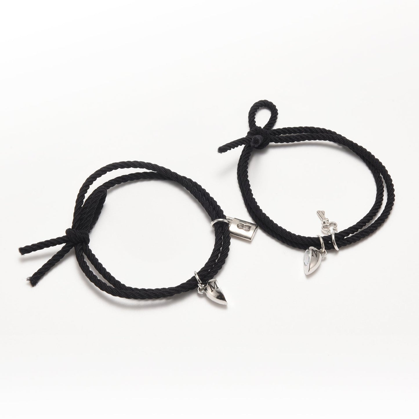 Couples Lock and Key Magnetic Bracelet Set