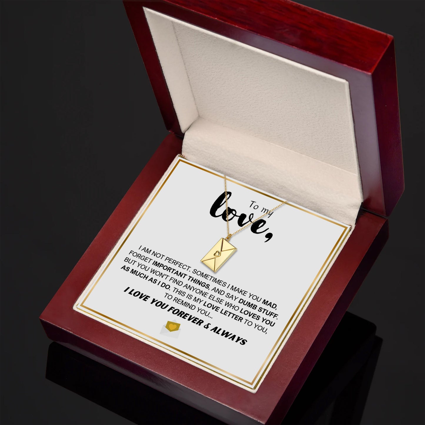 Love Letter Necklace - Premium LED Gift Box Set