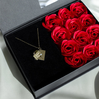 Love Letter Necklace - Dozen Roses Gift Set