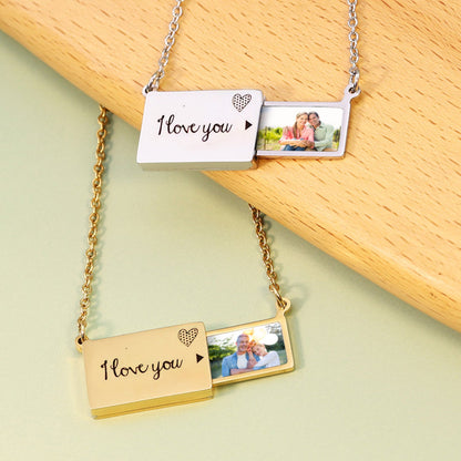 Custom Photo Love Letter Necklace with Luxury LED Box