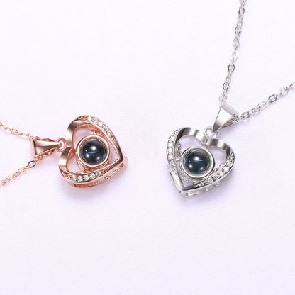 Personalized Love Heart Projection Necklace (+ FREE gift box)