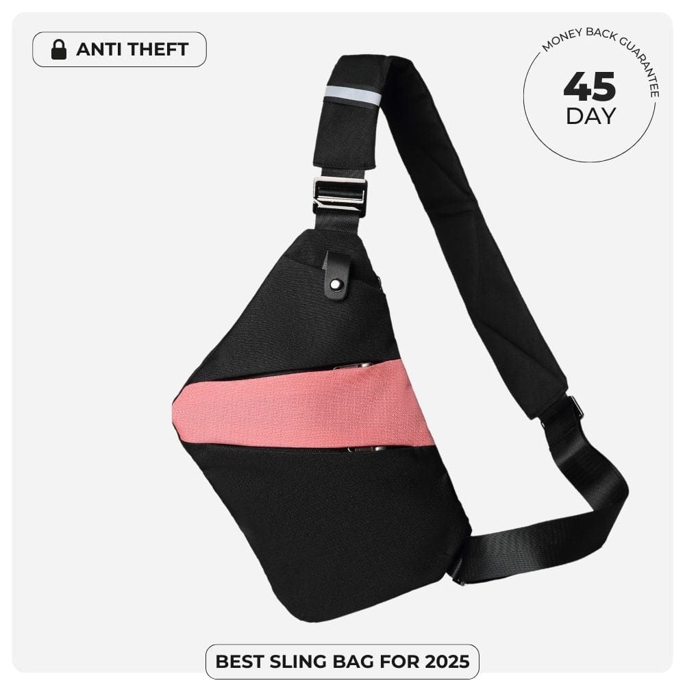 BondCrafts Sling Bag Black Pink The Slim Carry Antitheft Bag