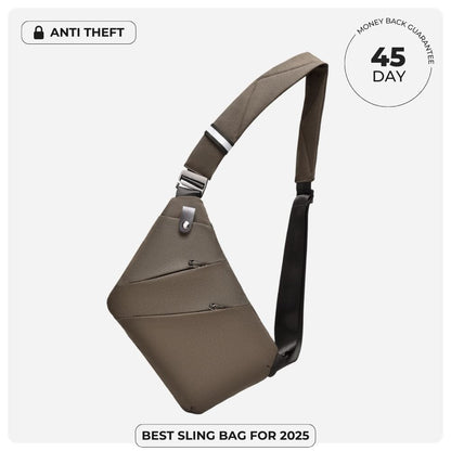 BondCrafts Sling Bag Brown The Slim Carry Antitheft Bag