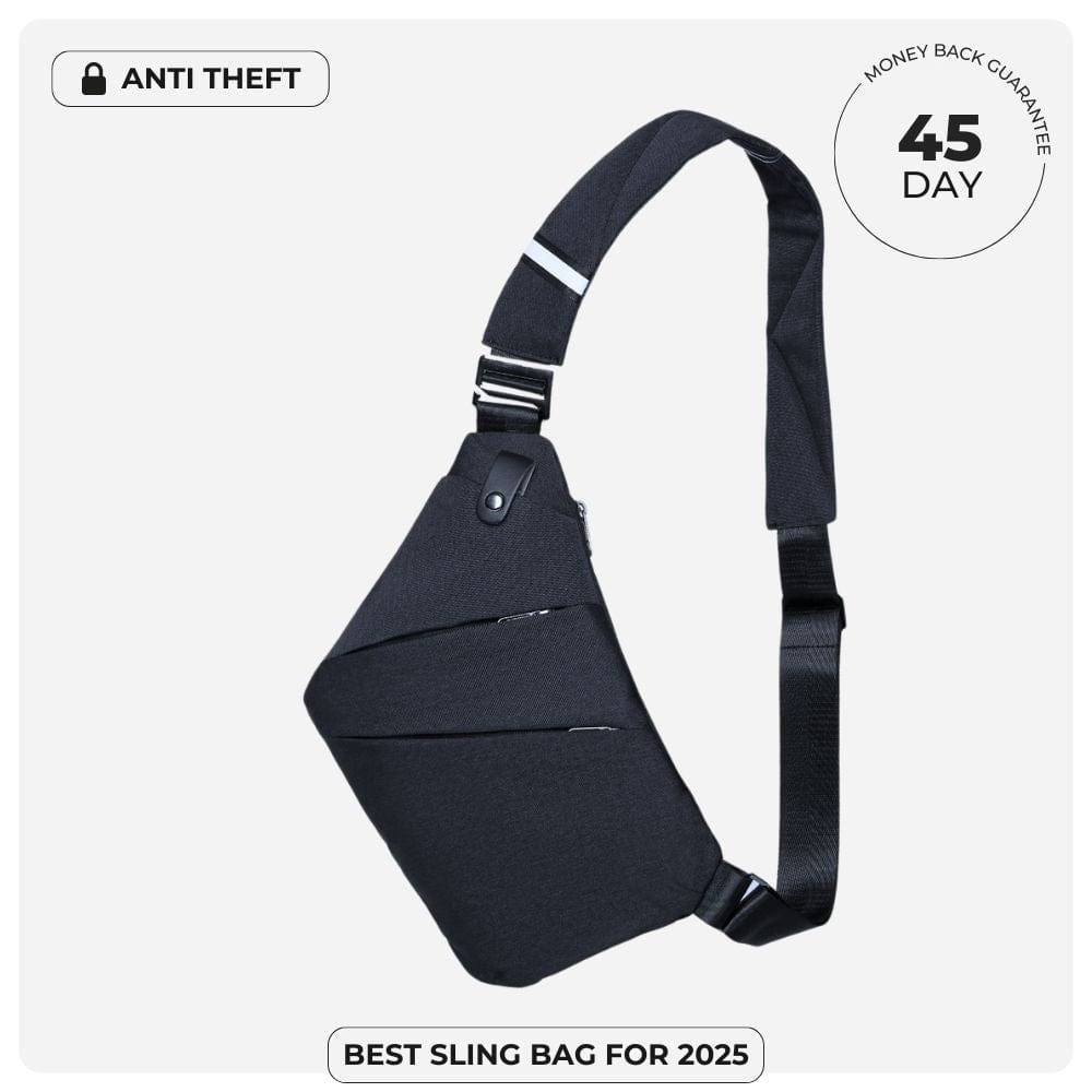 BondCrafts Sling Bag Navy The Slim Carry Antitheft Bag