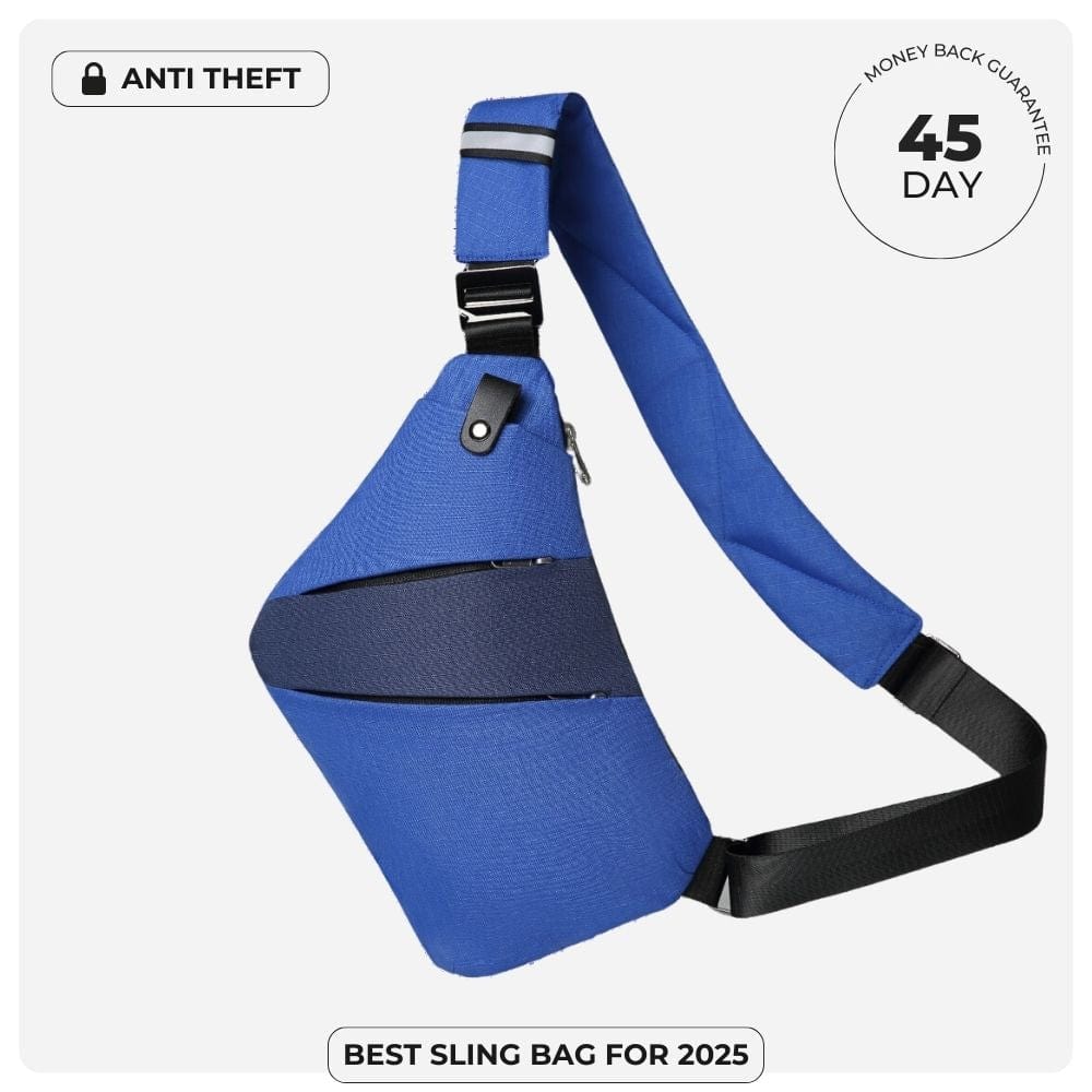 BondCrafts Sling Bag Navy Indigo The Slim Carry Antitheft Bag