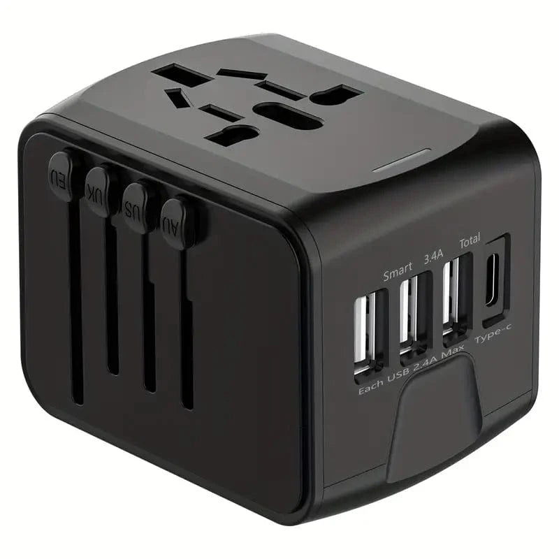 BondCrafts Travel Adapter Black Universal Travel Adapter