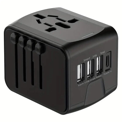 BondCrafts Travel Adapter Black Universal Travel Adapter