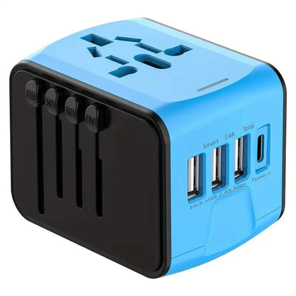BondCrafts Travel Adapter Blue Universal Travel Adapter