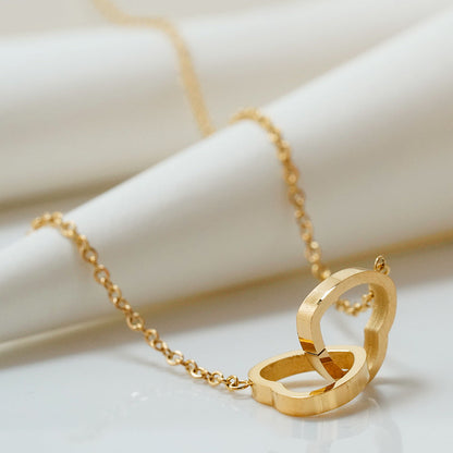 Interlocking Hearts Necklace with White Forever Rose Box